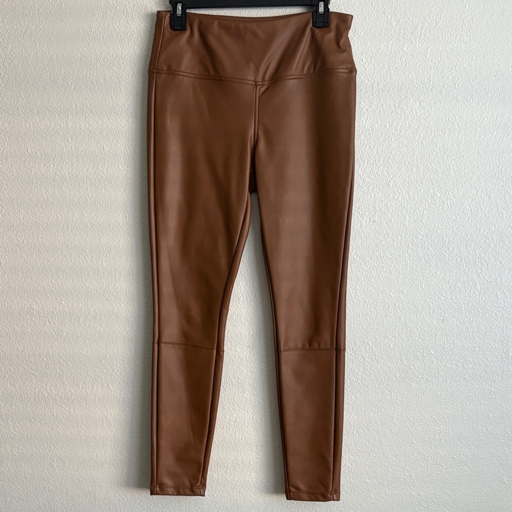 Brown Faux Leather Leggings